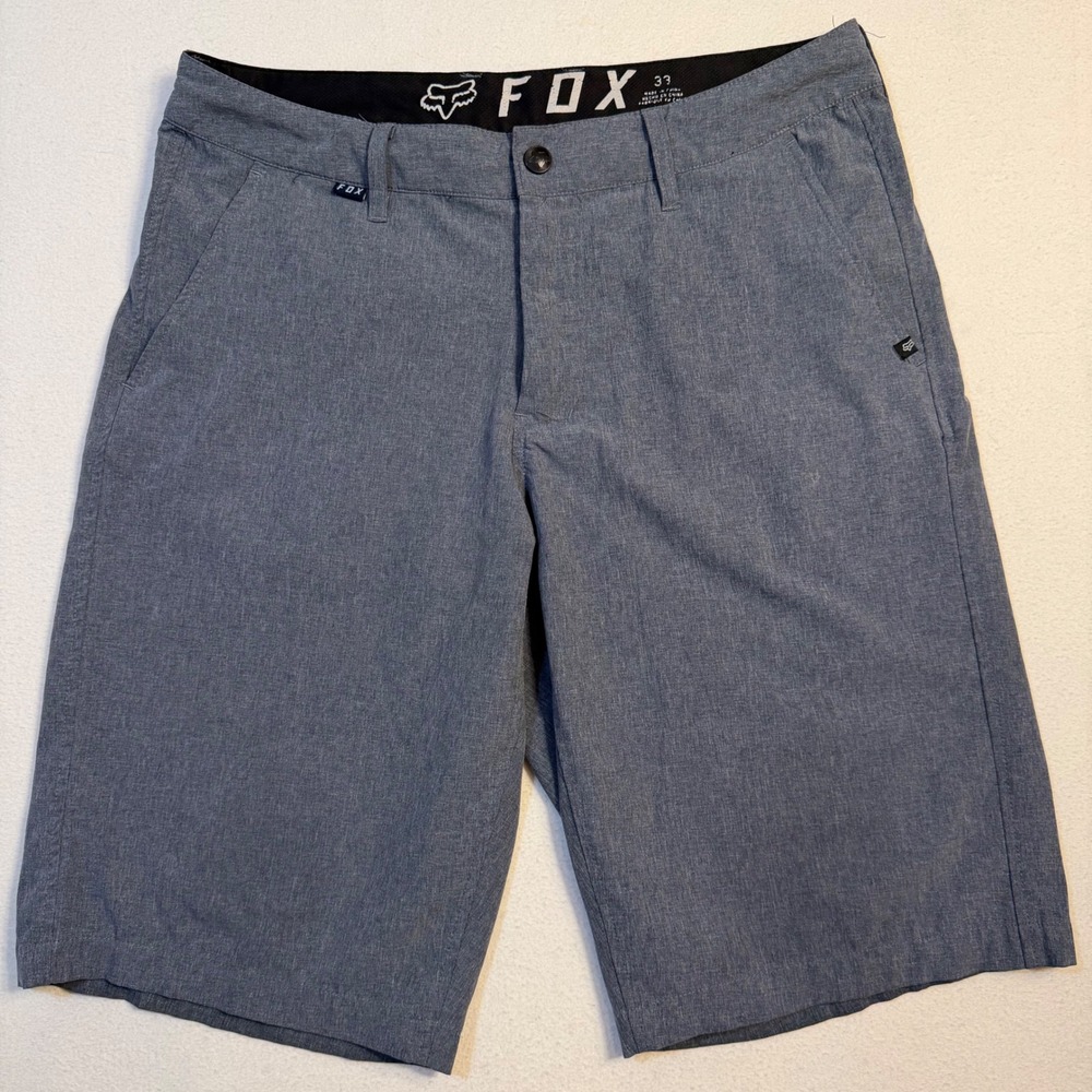 Fox Racing Mens Hybrid Walkshorts Heather Blue Grey Stretch Board Shorts Size 33